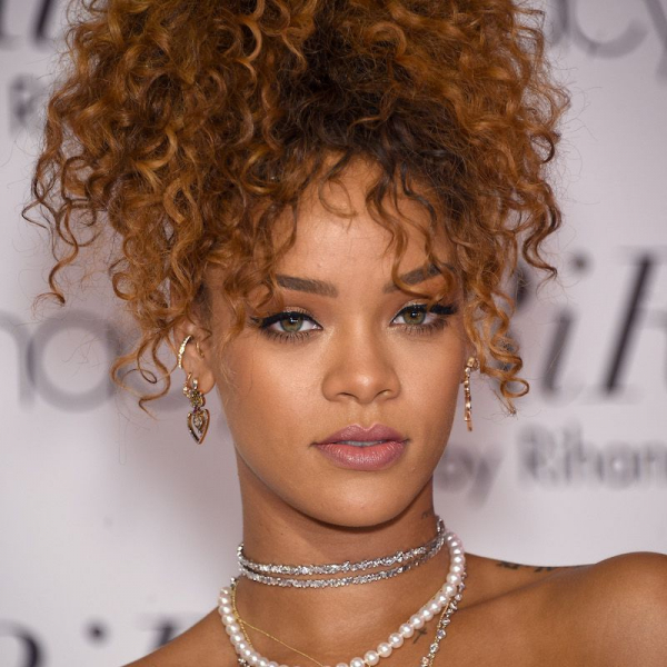 Easy On-the-Go Hairstyles for Naturally Curly Hair High Ponytail Rihanna
