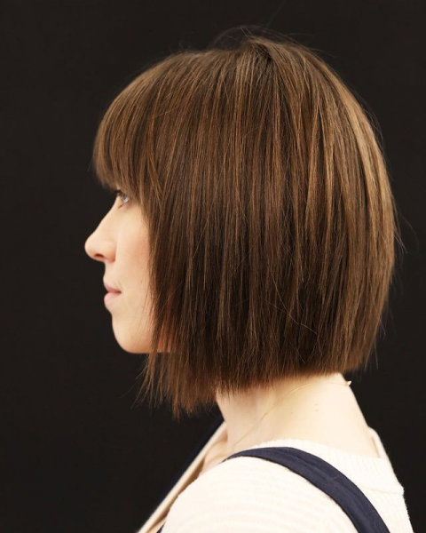 Profile of woman with soft undercut