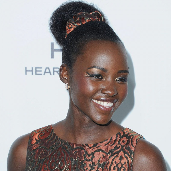 Easy On-the-Go Hairstyles for Naturally Curly Hair Sleek Updo Lupita Nyong'o